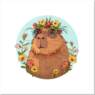 Capybara in sunglasses Summertime Posters and Art